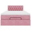 vidaXL Bed poef met matras en LED's 120x190 cm fluweel roze