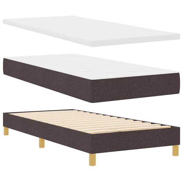 vidaXL Boxspringbed met matras Donkerbruin 200 x 90 cm Stof
