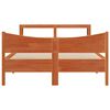 vidaXL Bedframe met hoofdbord massief grenenhout wasbruin 135x190 cm