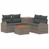 vidaXL Bankstel 6 st Grijs en Donkergrijs Poly Rattan en Staal