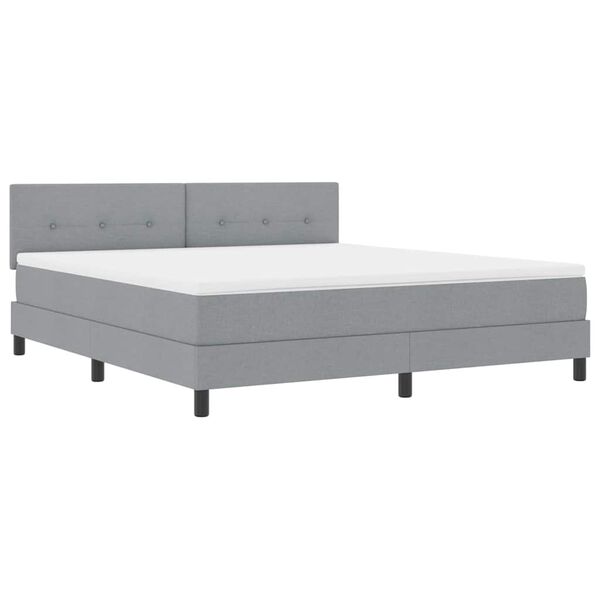 vidaXL Boxspringbed met matras Lichtgrijs 180 x 200 cm Stof