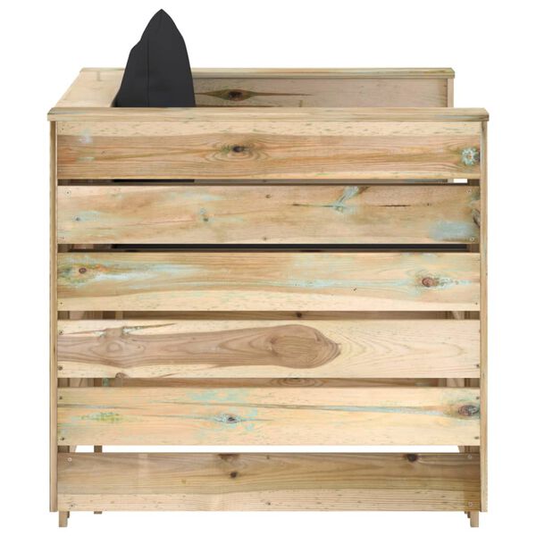 vidaXL 2-delige Loungeset met kussens groen ge&iuml;mpregneerd hout