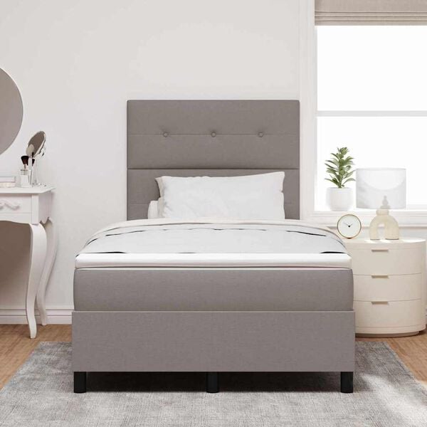 vidaXL Boxspring bed met matras met LED Taupe 120 x 190 cm Stof