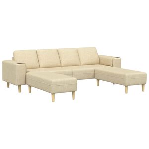 vidaXL Woonkamer Bank 3 st Cr&egrave;me Polyester