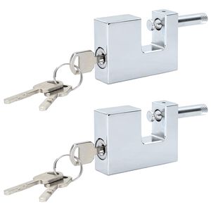 vidaXL Hangslot 2 pcs Zilver 6 x 2 x 4,5 cm IJzer