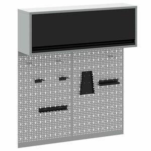 vidaXL Gereedschapskast set met plank 3 st Zwart Gepoedercoat staal