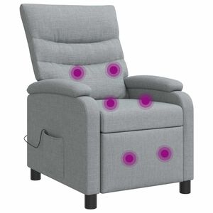 vidaXL Massage Recliner Lichtgrijs Stof