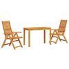 vidaXL Tuin eettafelset 3 st Bruin Massief Acaciahout