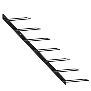 vidaXL Wijnrek voor 7 flessen wandmontage metaal zwart