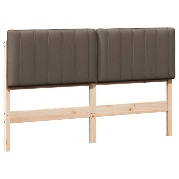 vidaXL Gestoffeerd hoofdbord Bruin en Taupe 160 cm Massief grenenhout