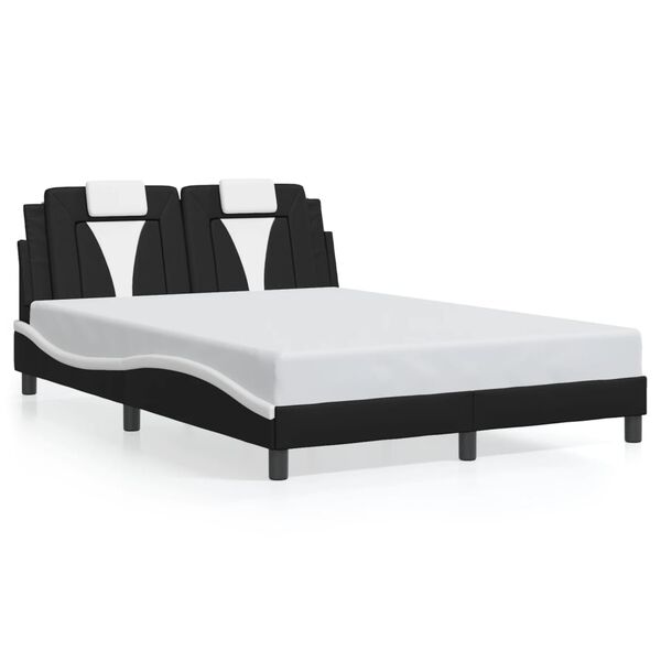 vidaXL Bedframe "Viana" zonder matras kunstleer zwart en wit 120x200 cm