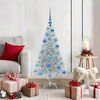 vidaXL Kerstboom met 150 LED met standaard Zilver 120 cm PET