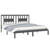 vidaXL Bedframe massief grenenhout grijs 200x200 cm