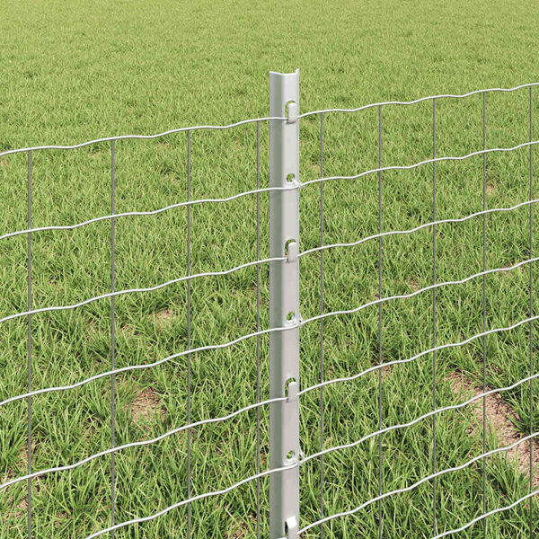 vidaXL Hekpalen 22 pcs Zilver 80 cm Staal