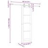 vidaXL Schuifdeur Natuurlijk en Zwart 61 x 198,5 cm Massief grenenhout