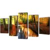 vidaXL Canvas muurdruk set bos 100 x 50 cm