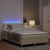 vidaXL LED Box Spring Bed met matras met LED Cr&egrave;me 120 x 190 cm Stof