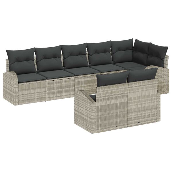 vidaXL Tuin Sofa Set Lichtgrijs 55 x 55 x 37 cm poly rattan