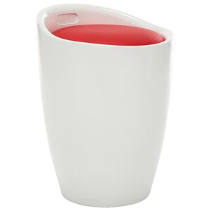 vidaXL Opbergkruk kunstleer wit en rood