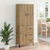 vidaXL Highboard Artisan Eiken 69,5 x 34 x 180 cm Bewerkt hout