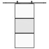 vidaXL Schuifdeur met beslagset 90x205 cm gehard glas zwart