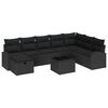vidaXL Bankstel 9 st Zwart poly rattan
