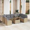 vidaXL Tuin Sofa Set met kussen 10 pcs Beige Poly riet