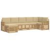 vidaXL Buiten bankenset 6 pcs Wit en Beige 306 x 128,5 x 73 cm