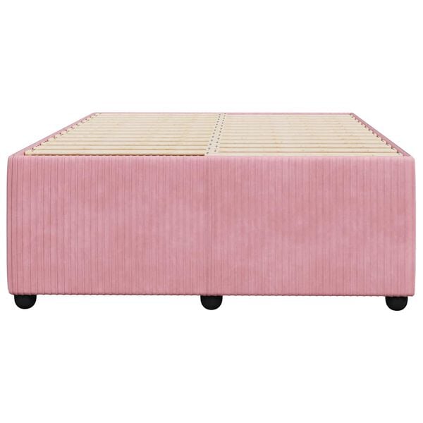 vidaXL Bedframe zonder matras 120x190 cm fluweel roze
