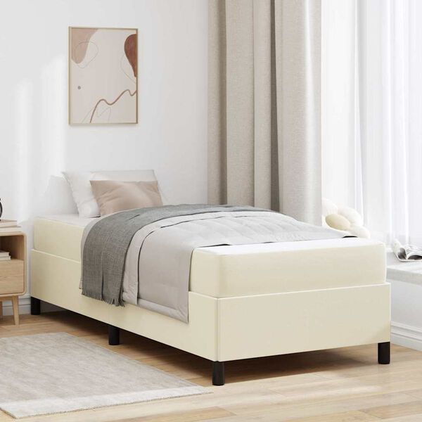 vidaXL Bedframe met matras Cr&egrave;me 80 x 200 cm Stof