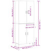 vidaXL Hoge kast 69,5x34x180 cm bewerkt hout wit