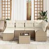 vidaXL Tuinbankenset 7 pcs Beige poly rattan