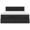 vidaXL Ottoman bed met matras 140x200cm kunstleer zwart