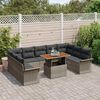 vidaXL Tuin Sofa Set met opslag 10 pcs Grijs Poly riet