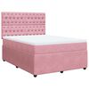 vidaXL Boxspring met matras fluweel roze 140x190 cm