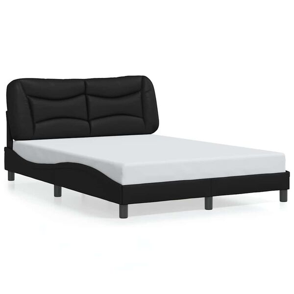 vidaXL Bedframe zonder matras "Hvar" kunstleer zwart 140x200 cm