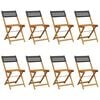vidaXL Tuinstoelen 8 st inklapbaar poly rattan en massief hout zwart