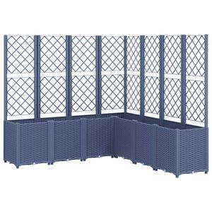 vidaXL Plantenbak met latwerk 160x160x140 cm polypropeen blauwgrijs