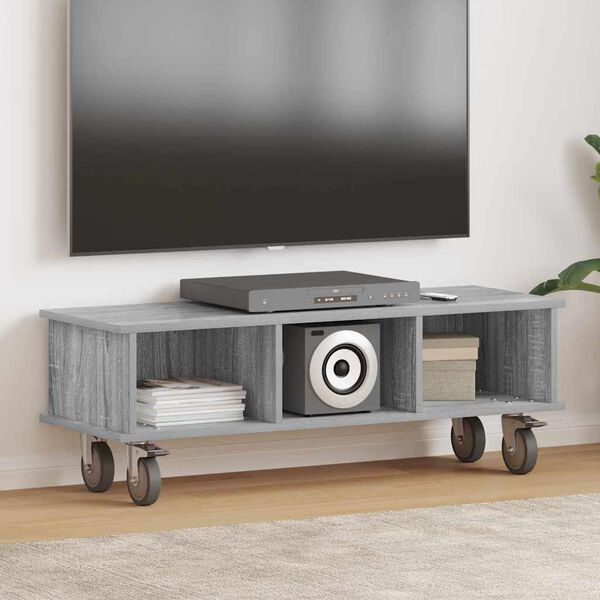 vidaXL TV-standaard Grijs Sonoma 100 x 35 x 35 cm Bewerkt hout