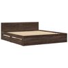 vidaXL Bedframe met hoofdeinde bewerkt hout bruineikenkleur 200x200 cm