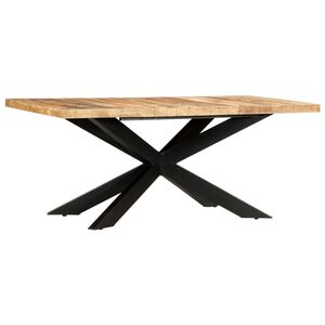 vidaXL Eettafel 180x90x76 cm massief ruw mangohout