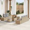 vidaXL Tuinbankenset met kussen met opslag 8 pcs Beige Poly riet