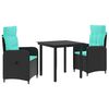 vidaXL Tuin eettafelset 3 st PE Rattan en Poeder-Coated Staal