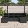 vidaXL Tuin Sofa Set 6 pcs Zwart poly rattan