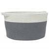 vidaXL Opbergmand &Oslash; 40x25 cm katoen grijs en wit