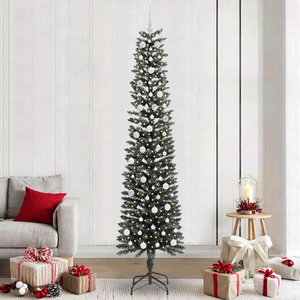 vidaXL Kunstkerstboom met 300 LED Groen 240 cm PVC en Plastic en Staal