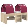 vidaXL Hoge Bed Frame voor Kids met Tunnel 3 st Sonoma eiken en rood