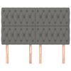vidaXL Hoofdbord donkergrijs 144x7x118/128 cm stof