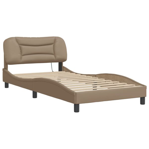 vidaXL Bedframe met LED zonder matras "Hvar" cappuccino 100x200 cm
