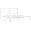 vidaXL Bedframe met hoofdbord metaal wit 140x190 cm